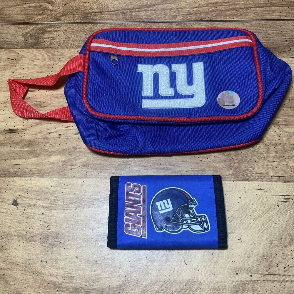 Vintage NY Giants Travel Hand Bag & Wallet NFL Fan Lot - Very Good Cond. - Picture 1 of 9